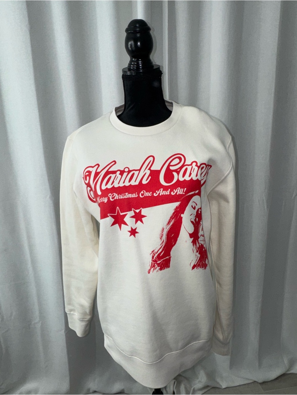 Graphic Crewneck Sweatshirt in White & Red